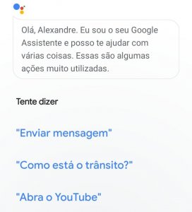 Falando com a Google Assistente