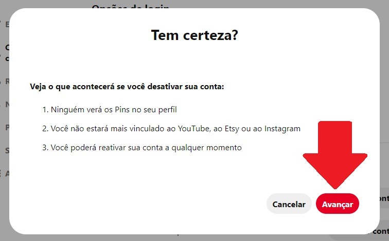 Como desativar uma conta no Pinterest